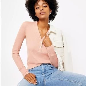 Loft Ribbed Henley Top
